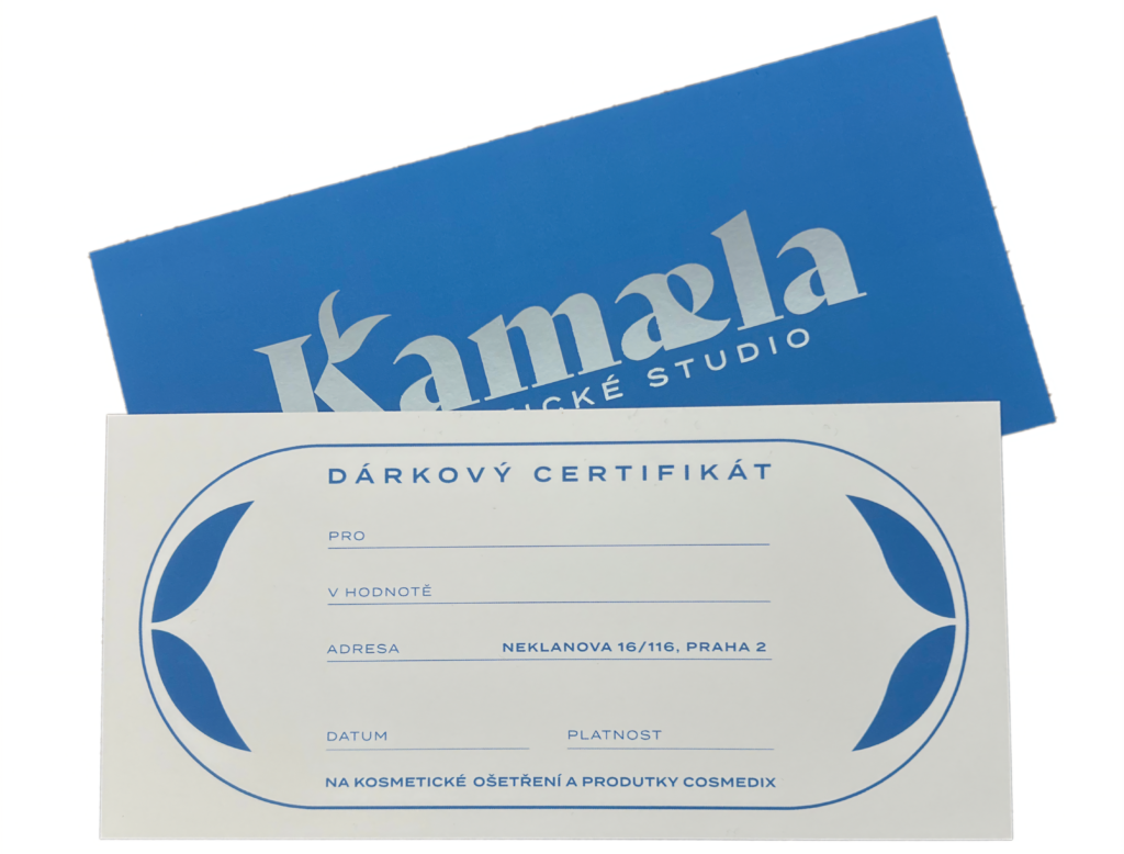 Dárkový certifikát na kosmetické ošetření a produkty studia Kamaela v Praze